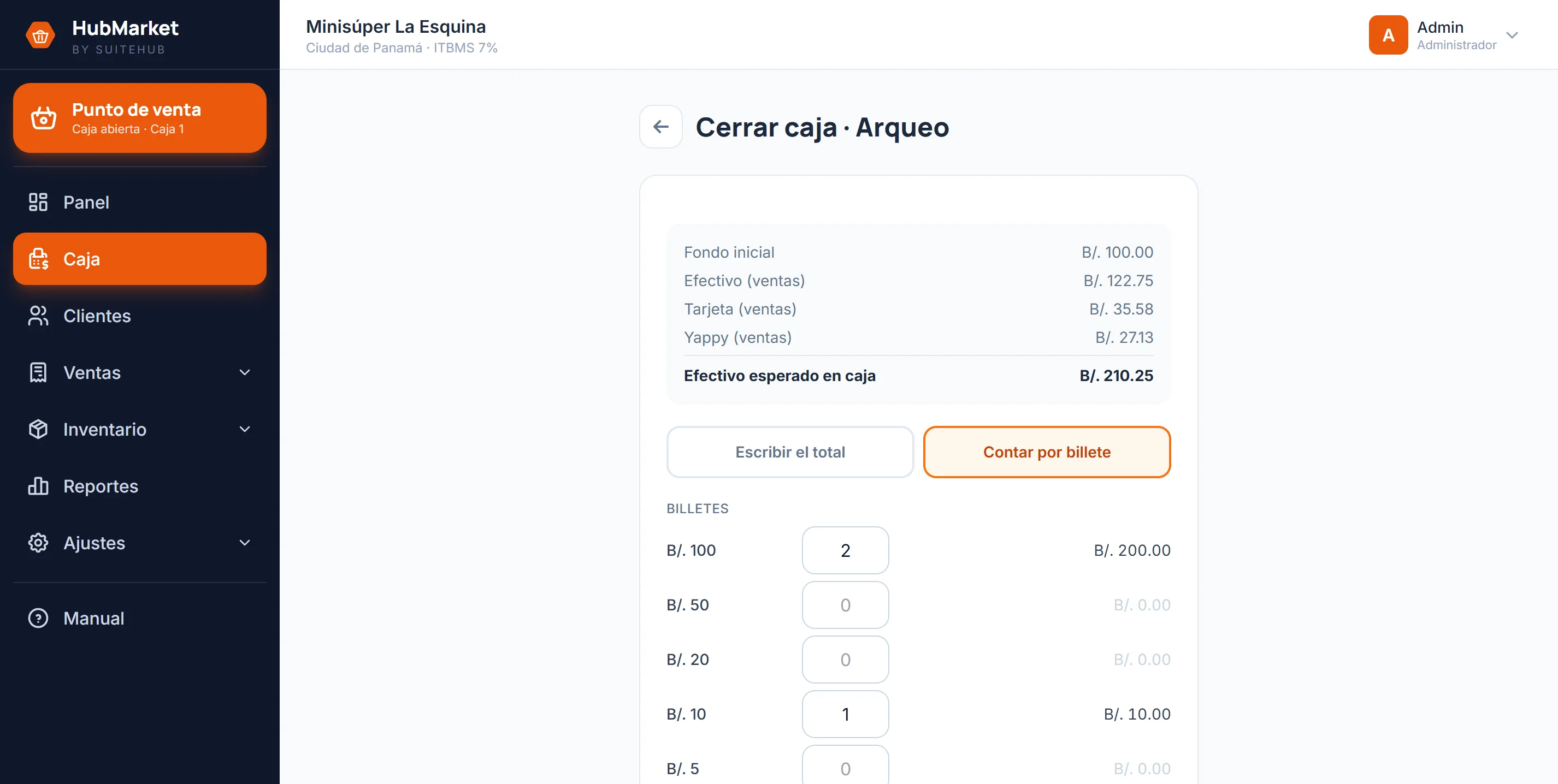 Cerrar la caja y que cuadre