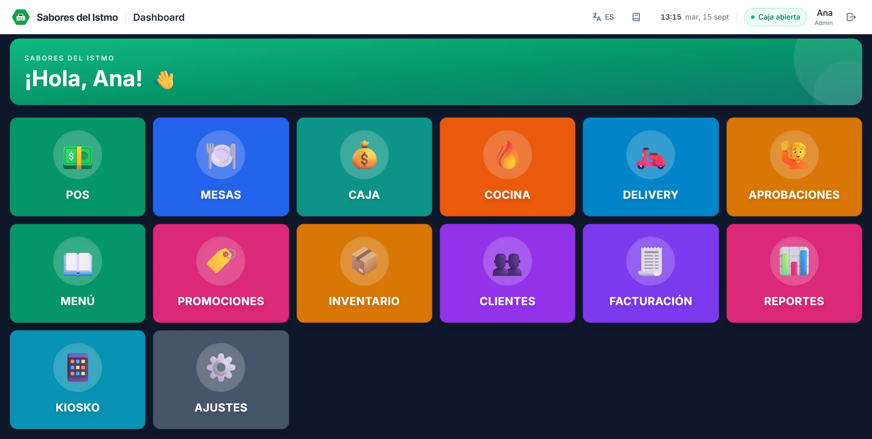 Dashboard de HUB POS