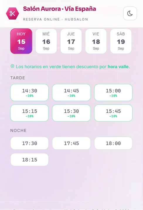 Horas valle desde el celular