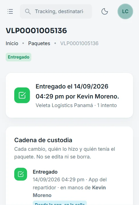 La prueba de entrega, donde esté quien pregunta