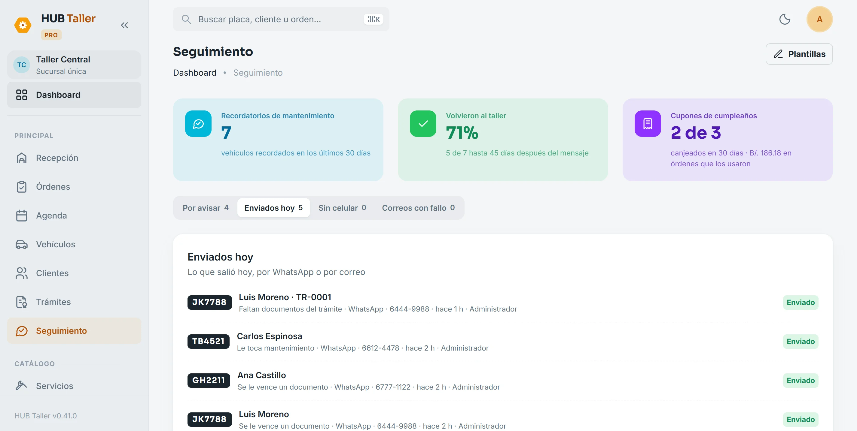 Recordatorios que traen al cliente de vuelta