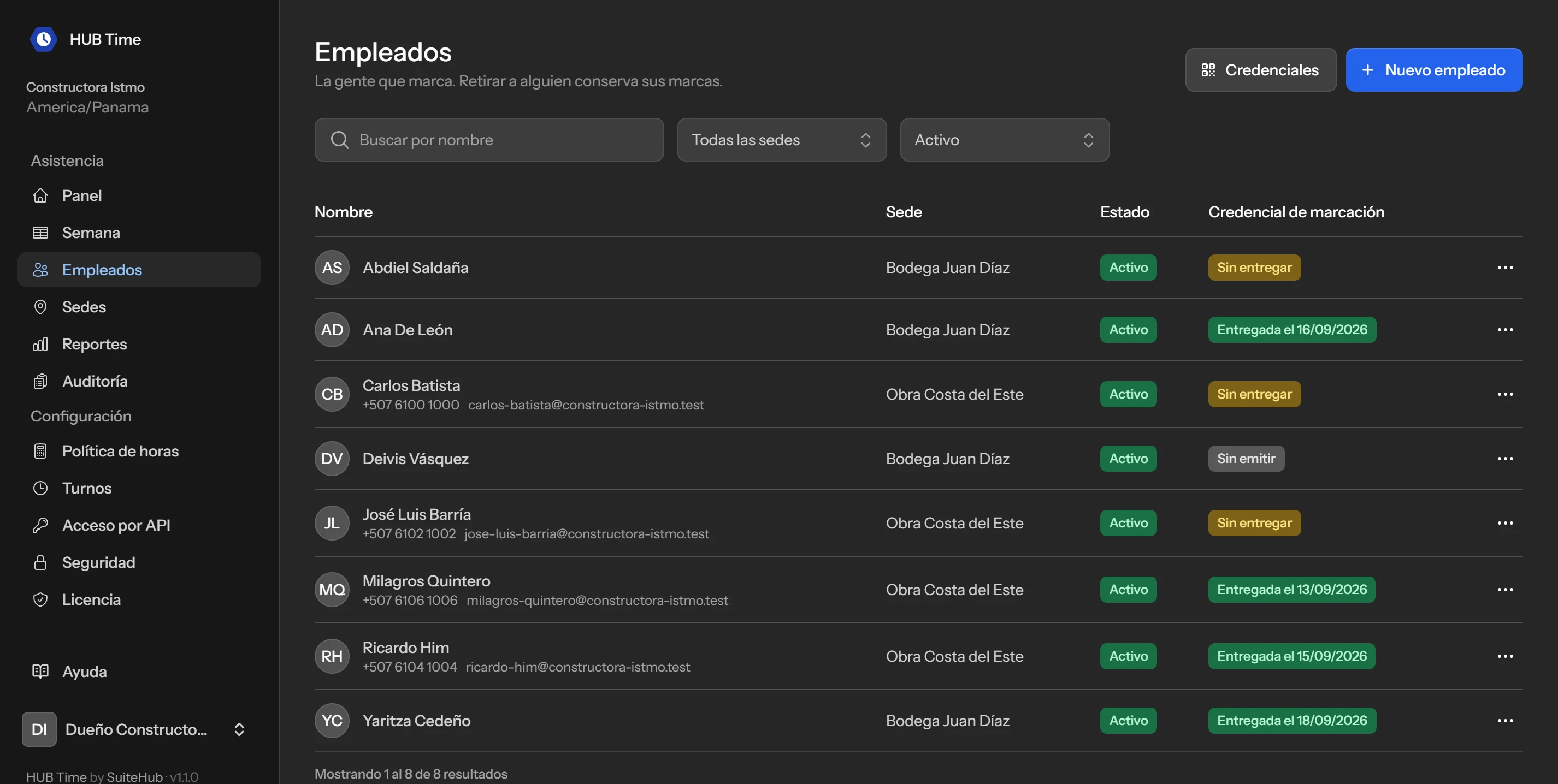 Las credenciales se entregan y se controlan